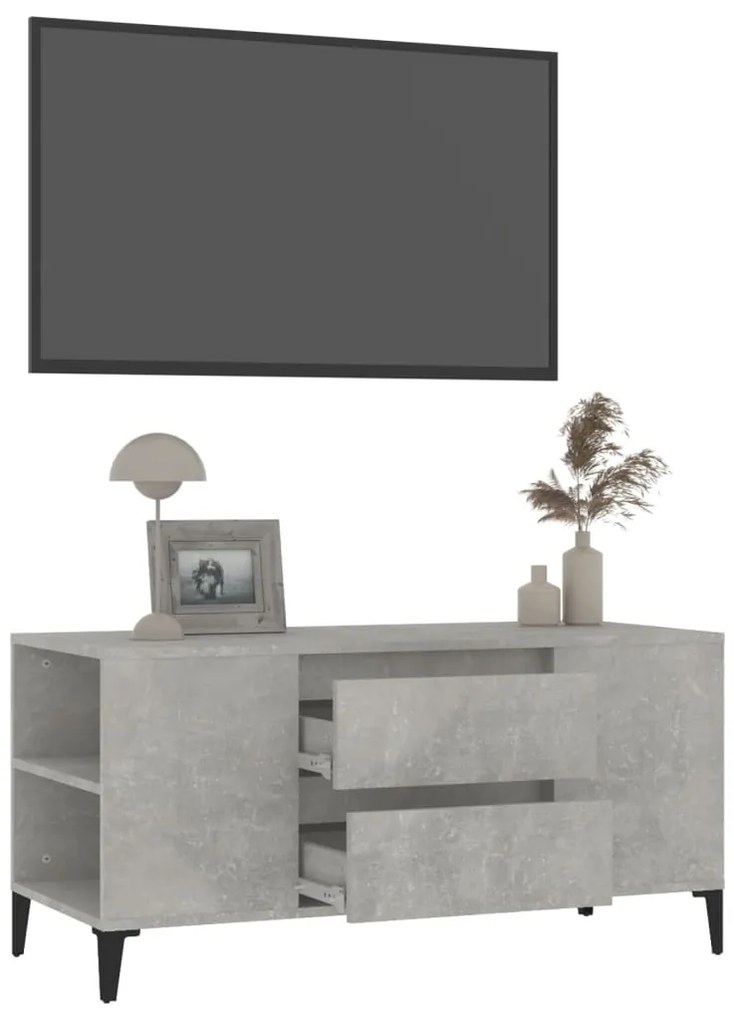 Móvel p/ TV 102x44,5x50 cm derivados madeira cinzento cimento