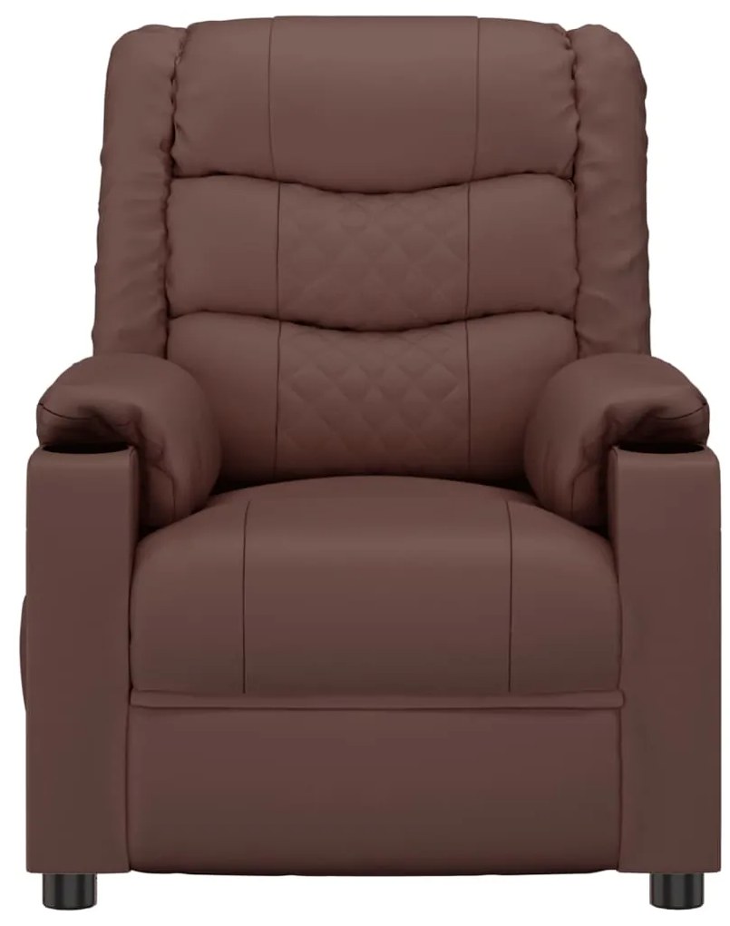 Cadeira de massagens couro artificial castanho