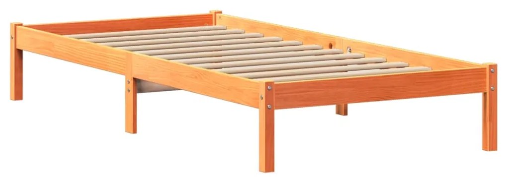 Cama com estante sem colchão 90x200cm pinho maciço castanho-mel