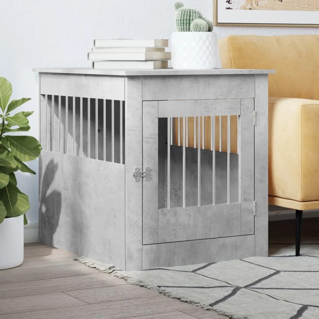 vidaXL Móvel casota para cão derivados de madeira cinza cimento