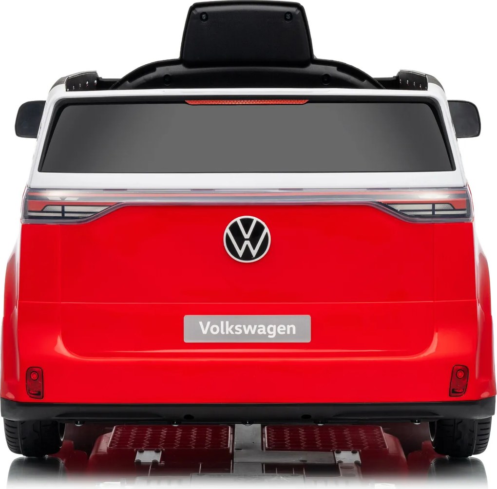 Carro elétrico para crianças Volkswagen ID Buzz 12V, Pneus em borracha, bancos em pele sintética Vermelha