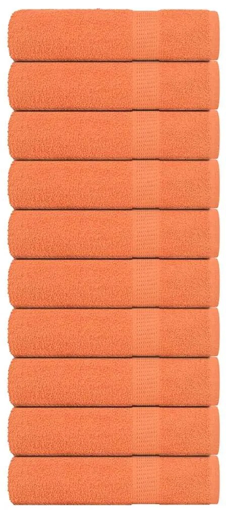vidaXL Toalhas de mãos FROGN 10 pcs 50x100 cm 360 g/m² laranja