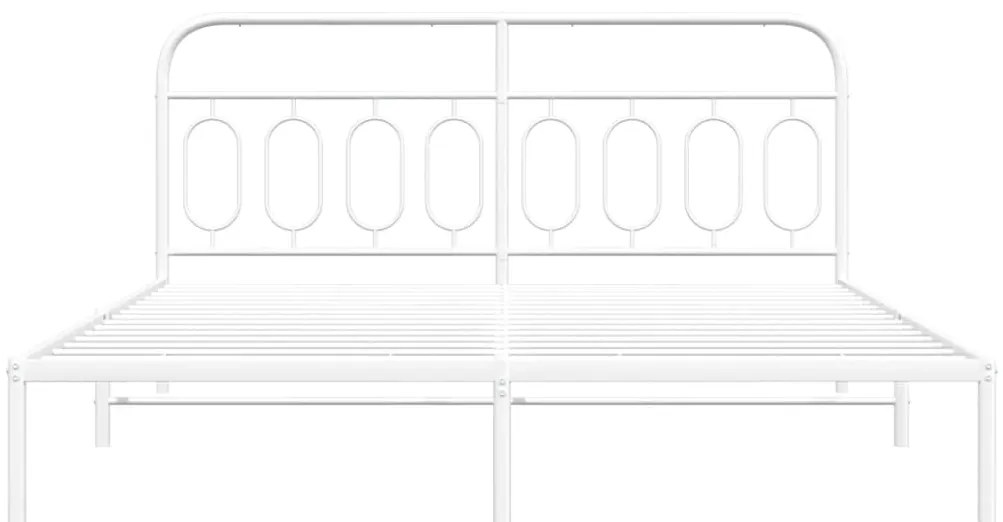 Estrutura de cama com cabeceira 180x200 cm metal branco