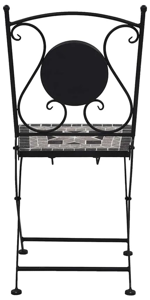 Cadeiras bistrô em mosaico 2 pcs cinzento