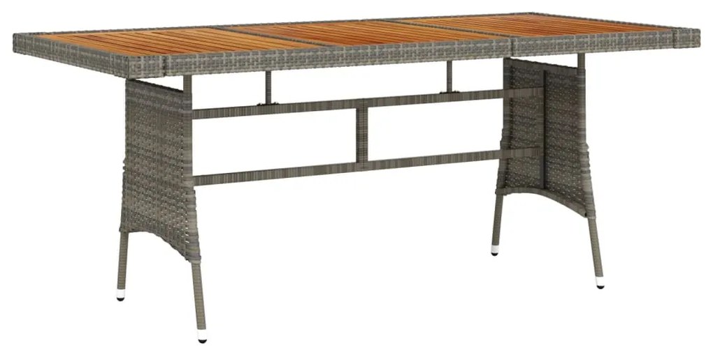 vidaXL Mesa de jardim 160x70x72 cm vime PE e acácia maciça cinzento