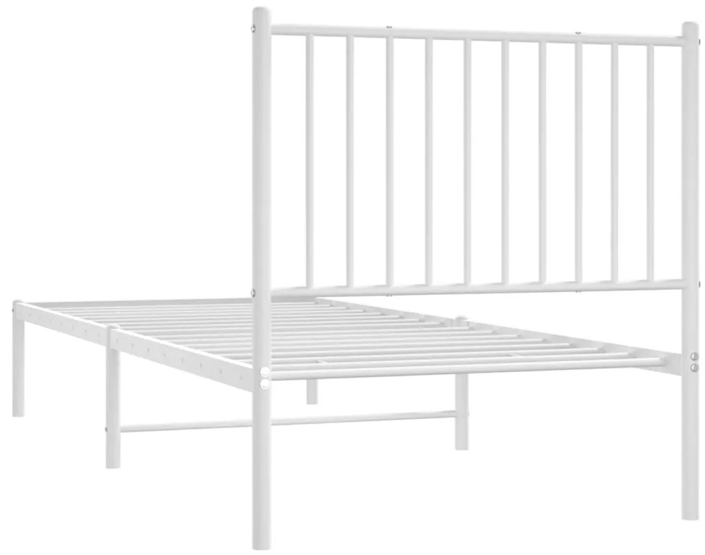 Estrutura de cama com cabeceira 80x200 cm metal branco