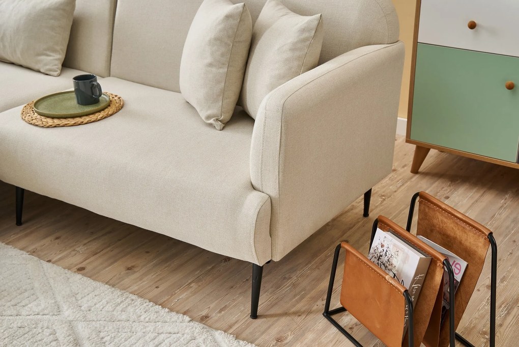 Sofá de Canto Revos – Creme – 250 x 86 x 100 cm