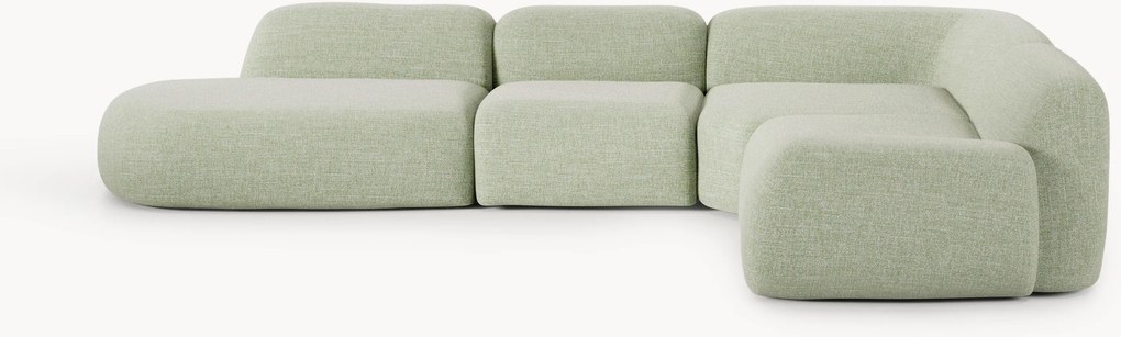 Sofá de canto modular XL em bouclé Wolke