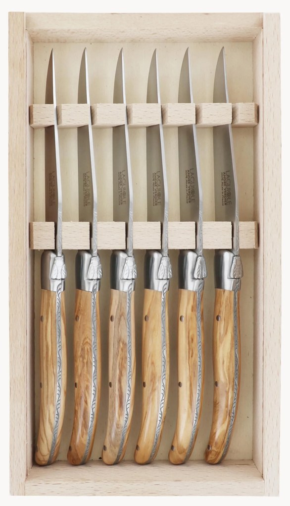 Conjunto de facas artesanais acetinadas Essentiel, conjunto de 6