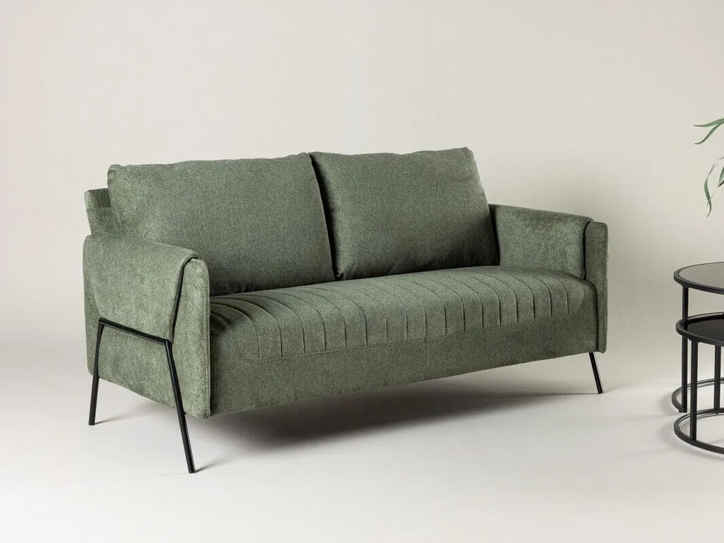 Sofá Dallas 4461, Verde, 165x77x85cm, 33 kg, Tecido, Pernas: Metal