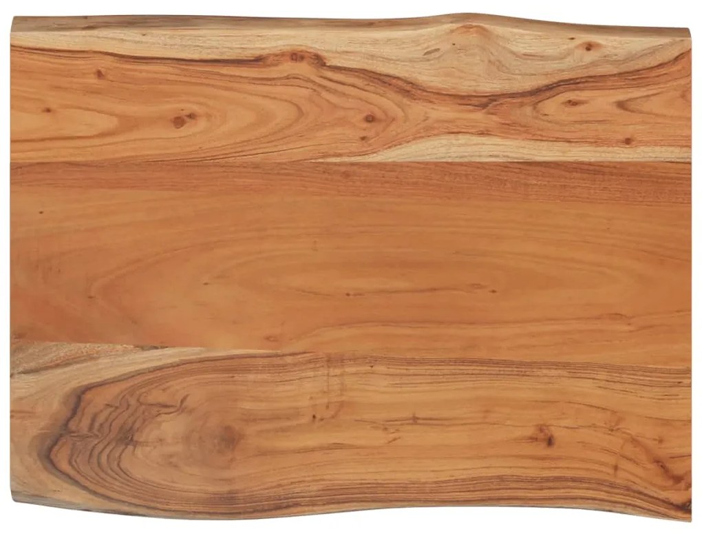 Tampo de mesa retangular borda viva 50x40x2,5 cm acácia maciça