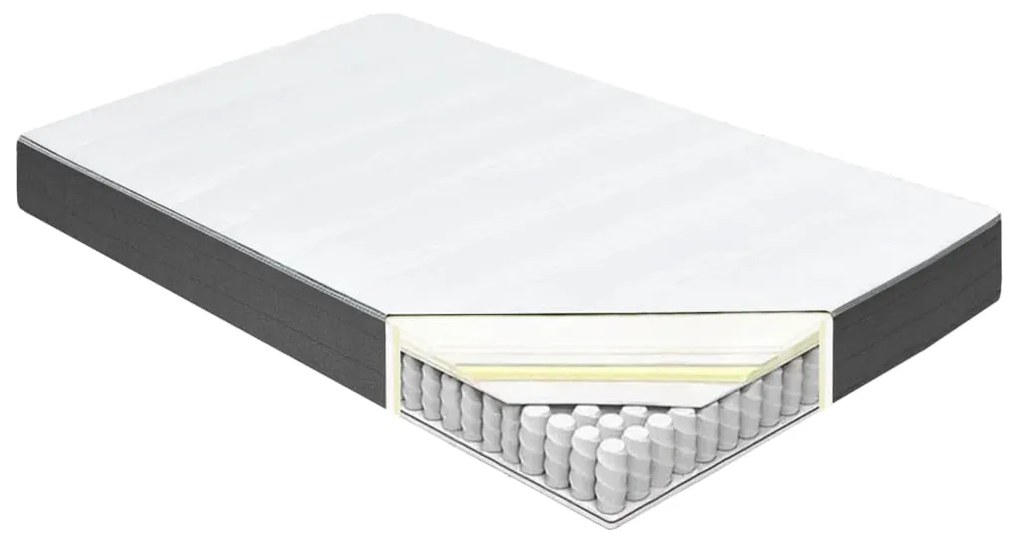 Cama boxspring 180x200 cm tecido cinzento-escuro