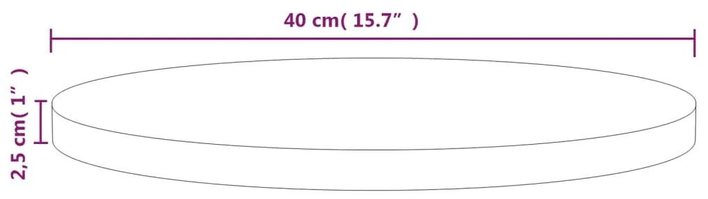 Tampo de mesa pinho maciço Ø40x2,5 cm branco