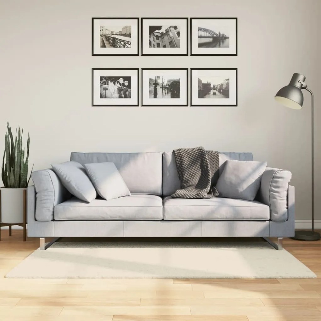 vidaXL Tapete de pelo alto aspeto brilhante ISTAN 80x150 cm cor creme