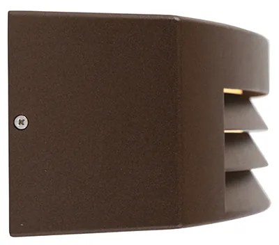 Candeeiro de parede moderno castanho ferrugem IP44 - Hurricane 1