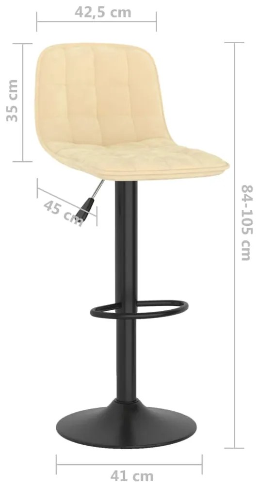 Bancos de bar 2 pcs veludo creme