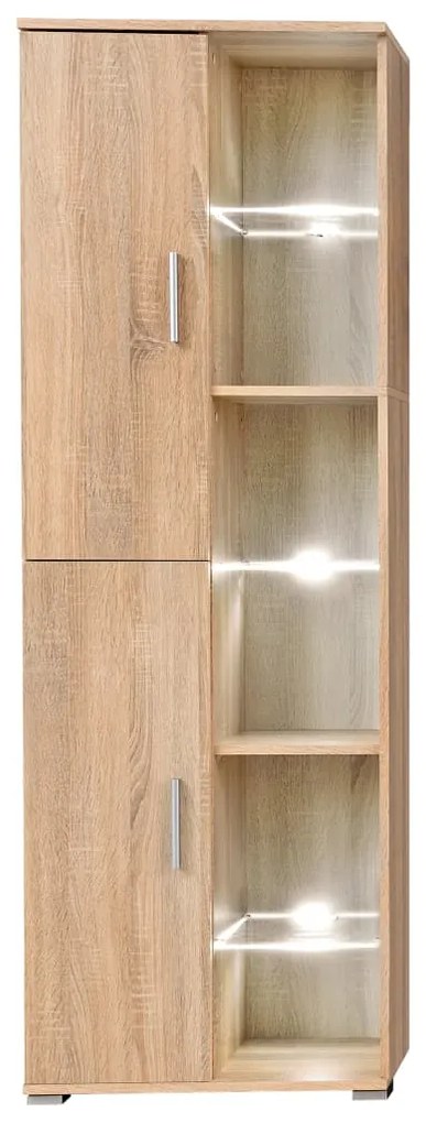 Unidade de parede para TV com luzes LED carvalho sonoma
