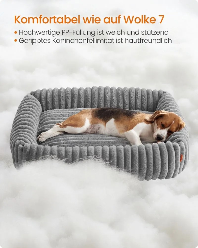 Cama ortopédica para cães de tamanho médio 91 x 68 x 18 cm cinzento