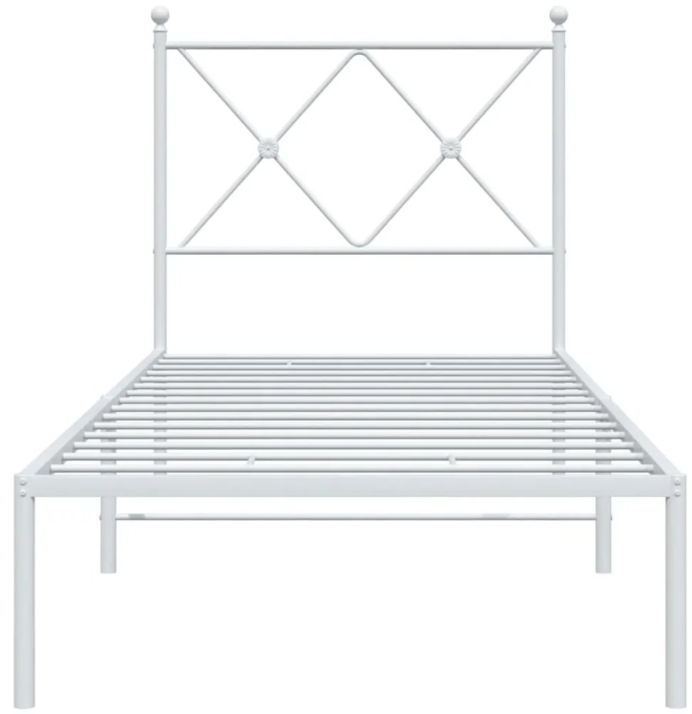 Estrutura de cama com cabeceira 80x200 cm metal branco