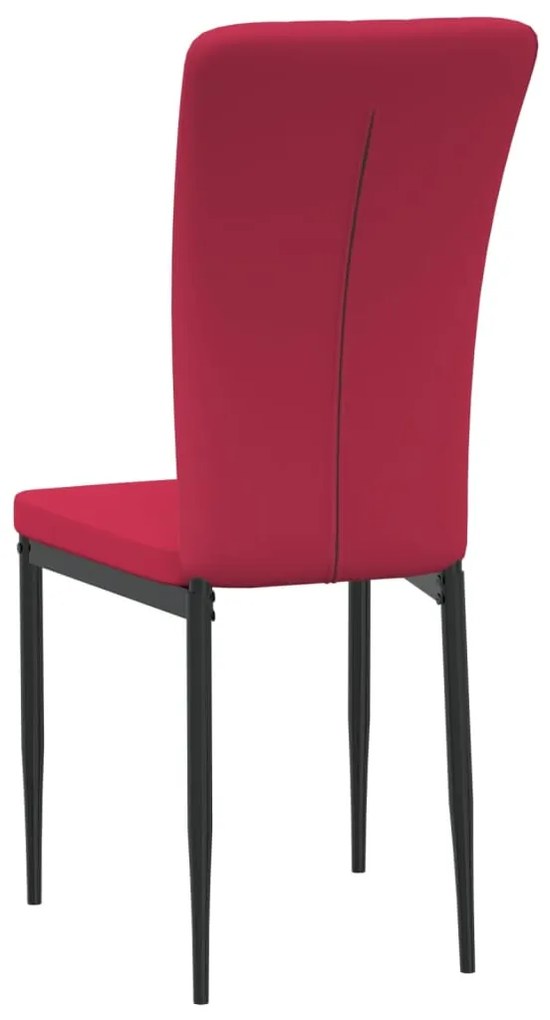 Cadeiras de jantar 2 pcs veludo vermelho tinto