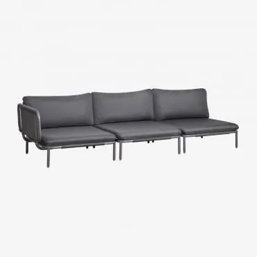 Sofá Modular De Jardim De Canto De 3 Peças Em Aço Roubly Cinza Grafito - Sklum