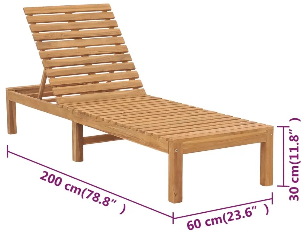 Espreguiçadeiras 2 pcs madeira de teca maciça