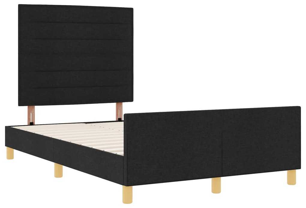 estrutura de cama vidaXL preta 120x190 cm em tecido