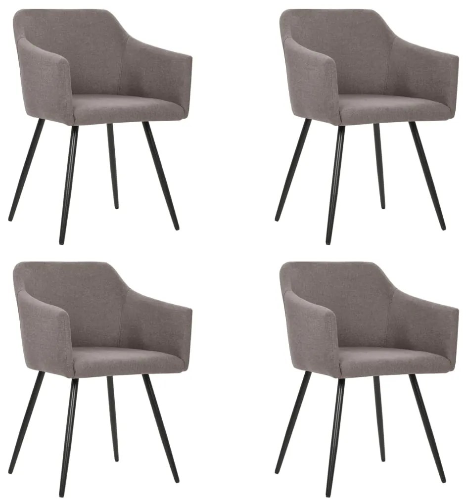 vidaXL Cadeiras de jantar 4 pcs tecido cinzento-acastanhado