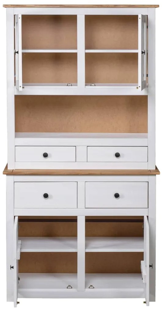 Armário alto 93x40,5x180 cm pinho maciço Panama branco