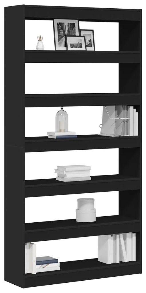 Estante Preta Madeira de engenharia 100 x 30 x 198 cm Estante