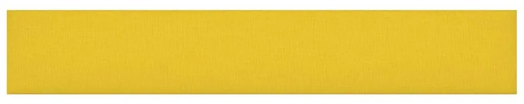 Painel de parede 12 pcs 90x15 cm tecido 1,62 m² amarelo-claro