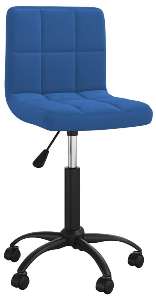 vidaXL Cadeira de jantar giratória veludo azul