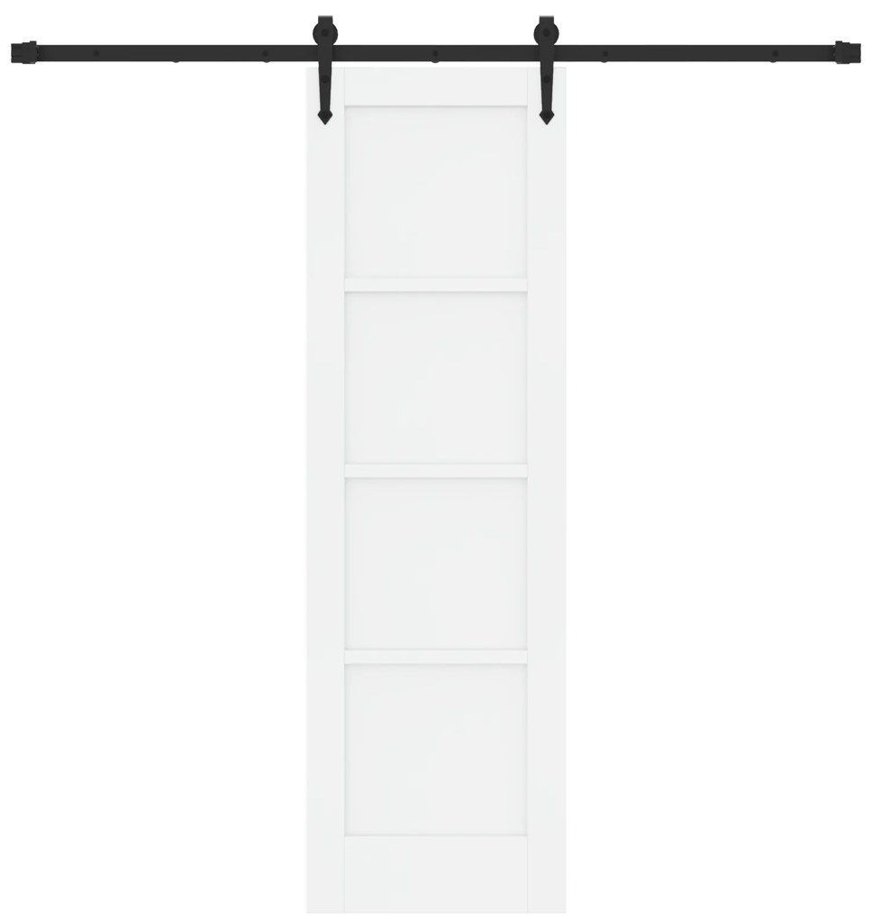 Porta Deslizante vidaXL com Conjunto de Ferragens Branca 61x198.5 cm M