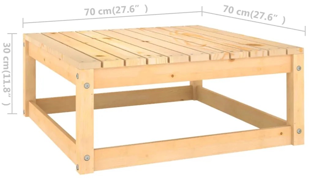 7 pcs conjunto lounge de jardim c/ almofadões pinho maciço