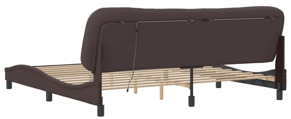 Estrutura de cama com LED sem colchão 200x200 cm tecido