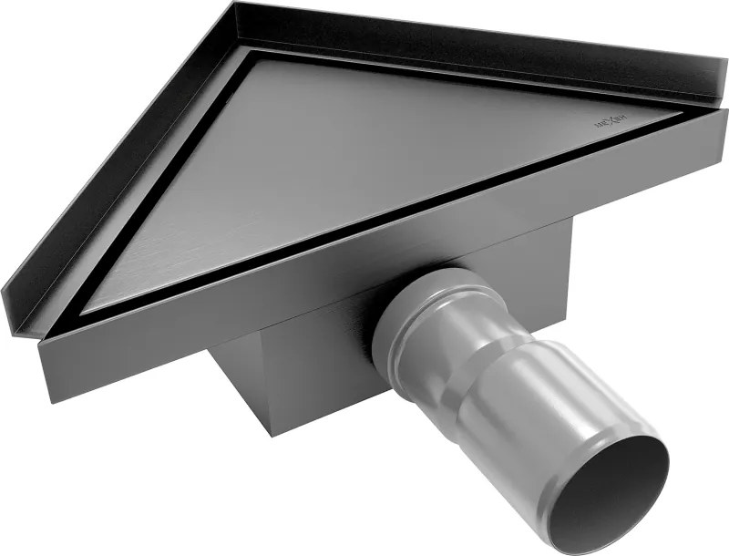 Mexen Flat-T M13 ralo de chão triangular 20 x 20 cm, cinza escovado - 1E10320