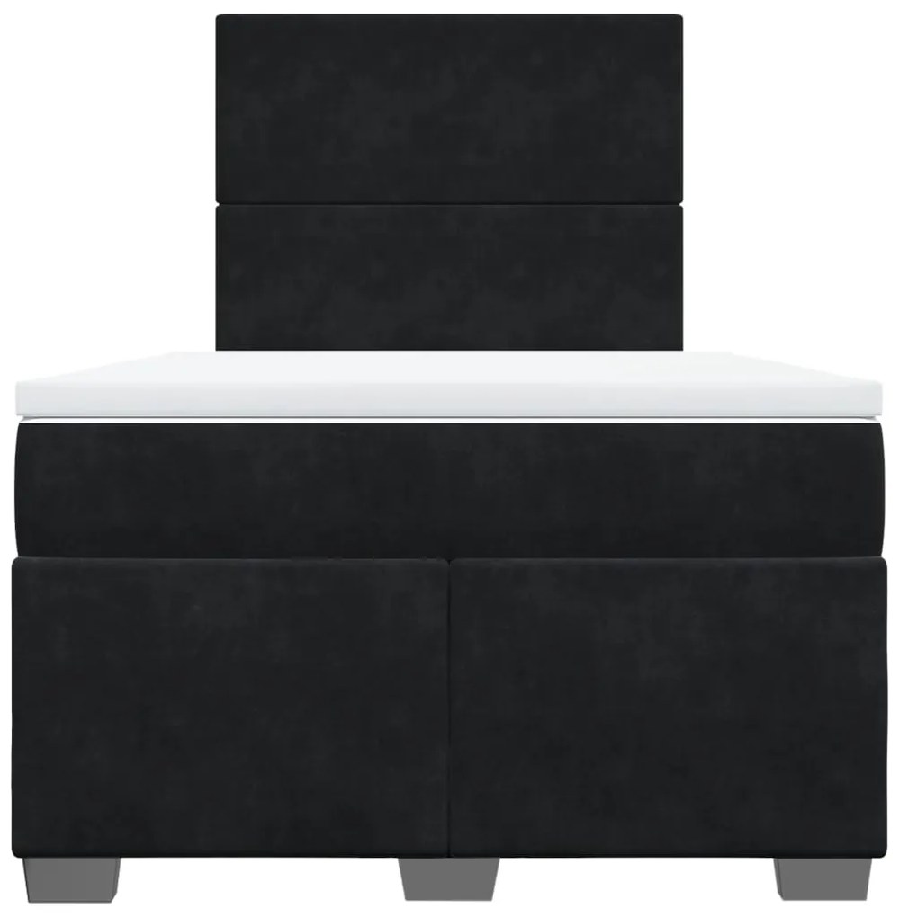 Cama boxspring com colchão 120x190 cm veludo preto