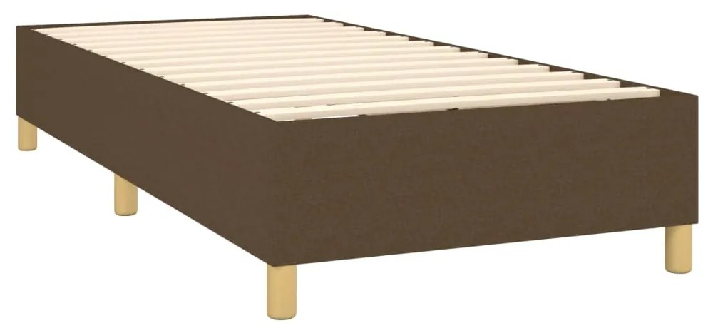 Cama box spring + colchão/LED 90x200cm tecido cinza-acastanhado