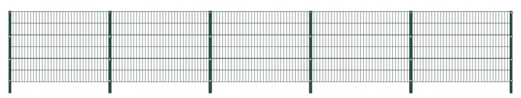 vidaXL Painel de vedação com postes ferro 8,5x1,2 m verde