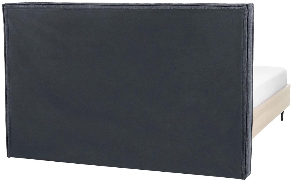 Cama de casal em tecido cinzento escuro 160 x 200 cm IZERNORE Beliani