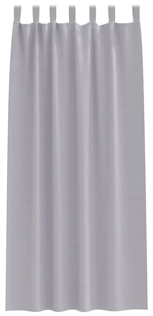 Cortinas 2 pcs Cinza Metálico 245 x 140 cm Poliéster