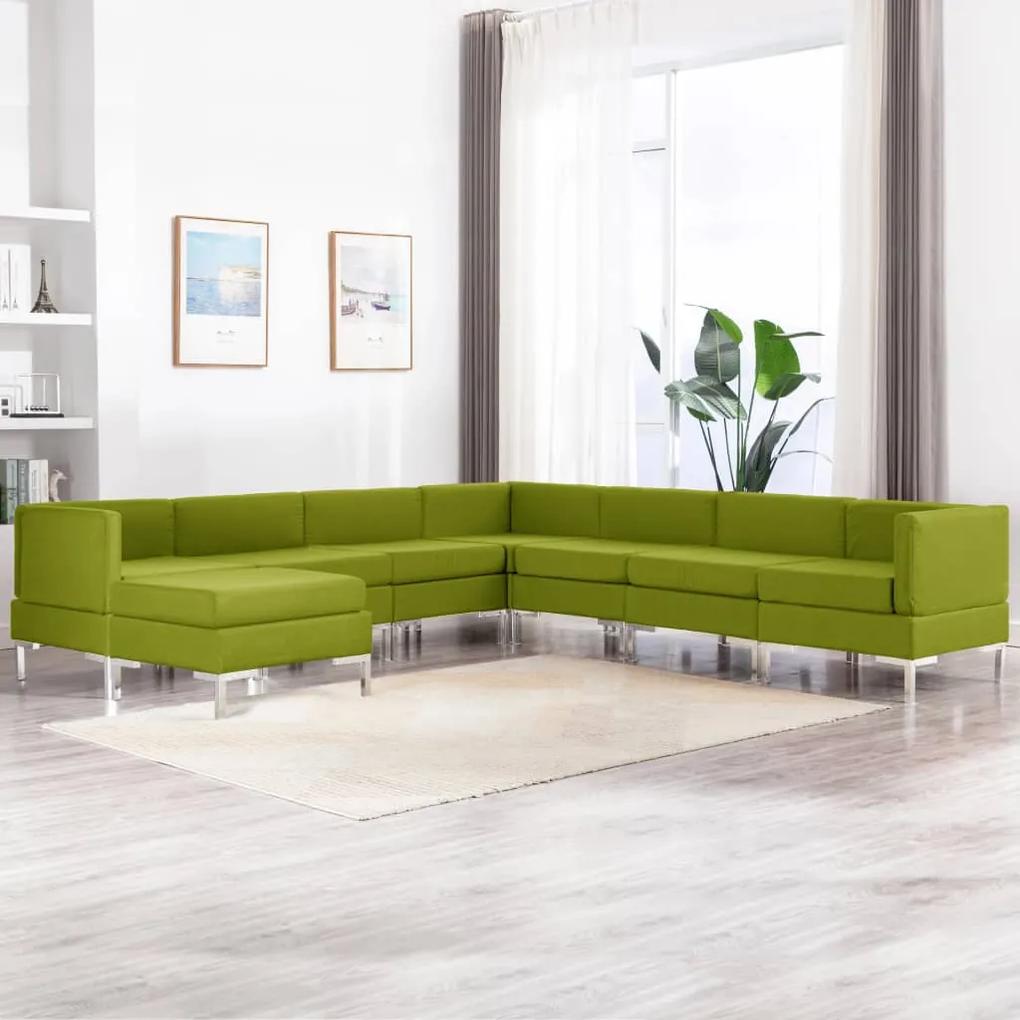 3052854 vidaXL 8 pcs conjunto de sofás tecido verde