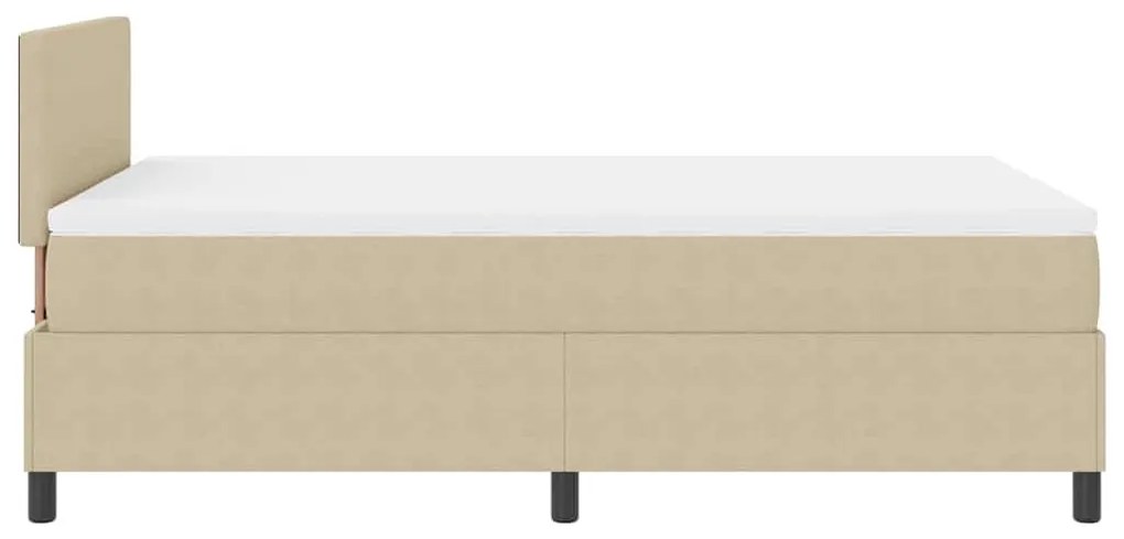 Cama Box Spring com Colchão &amp; Luz LED Verde Cinza 120x200 cm Tecido de