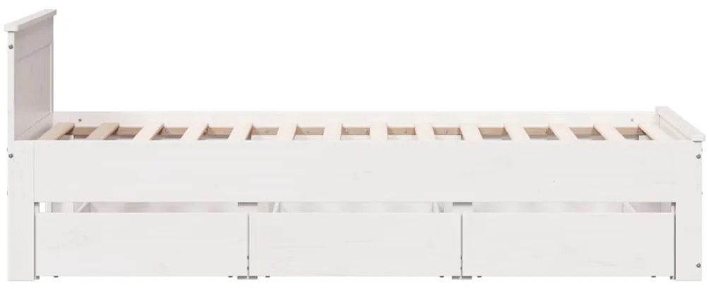 Cama sem colchão com cabeceira 90x200 cm pinho maciço branco