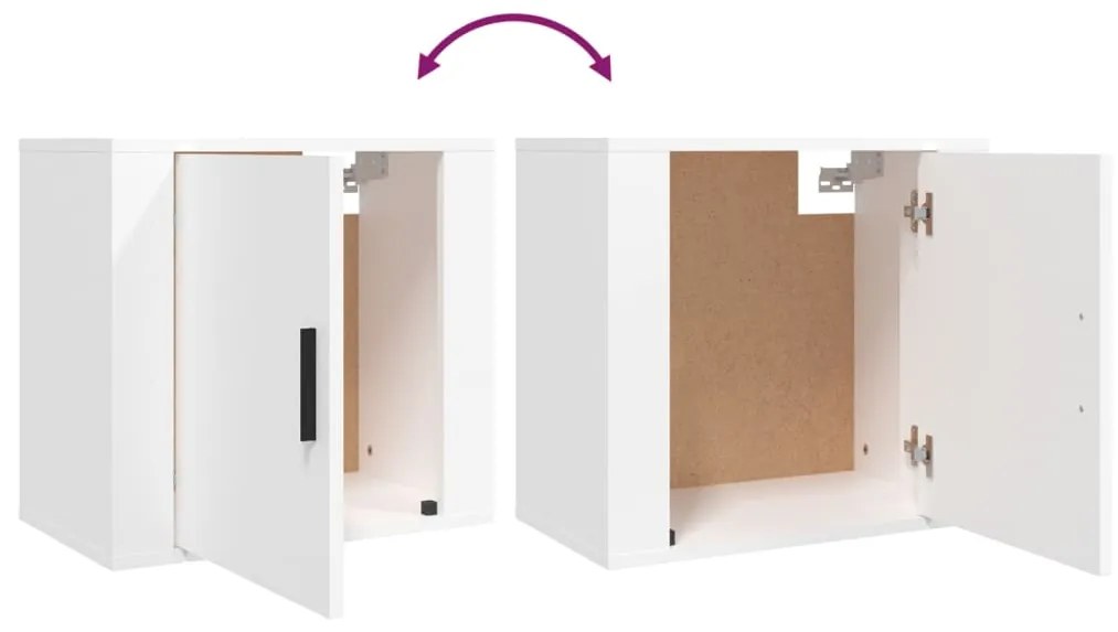 Mesa de cabeceira de parede 50x30x47 cm branco
