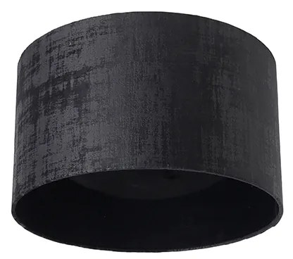 Abajur em veludo preto 35/35/20 Moderno