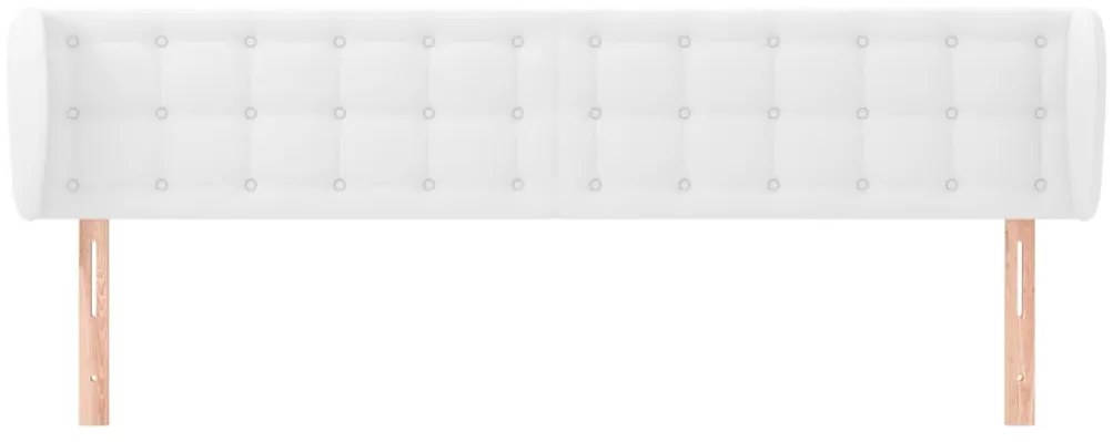 Cabeceira de cama c/ abas couro artificial203x23x78/88cm branco