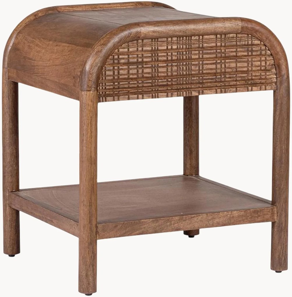 Mesa de cabeceira em madeira de manga artesanal Sanat