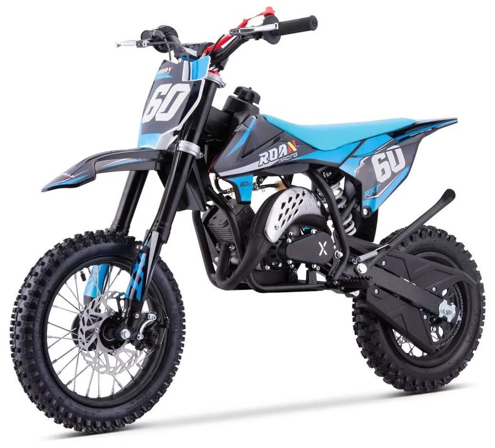 MINI MOTO PARA CRIANÇAS MINICROSS gasolina 60cc Roan RXT 12"/10" AZUL