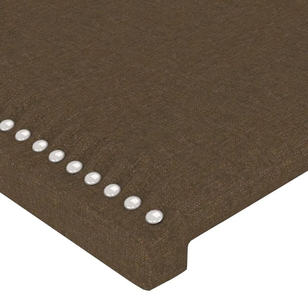 Cabeceira cama c/ abas tecido 83x16x118/128 cm castanho-escuro